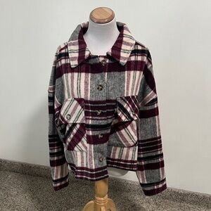 🌷 NWT Madden NYC Cropped Flannel Jacket